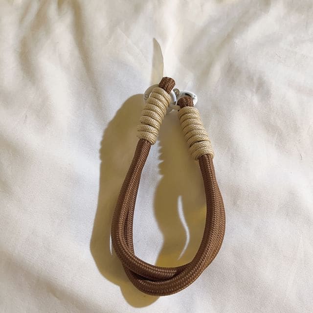 String Phone Strap with Lanyard Pad - E94 - Coffee & Brown