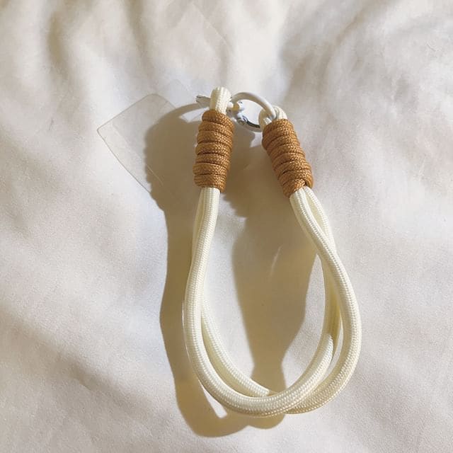 String Phone Strap with Lanyard Pad - E98 - Camel & White