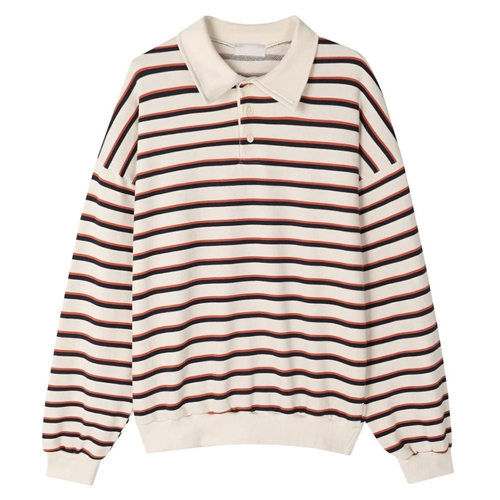 Bonjour Polo Stripe Baby Sweatshirt