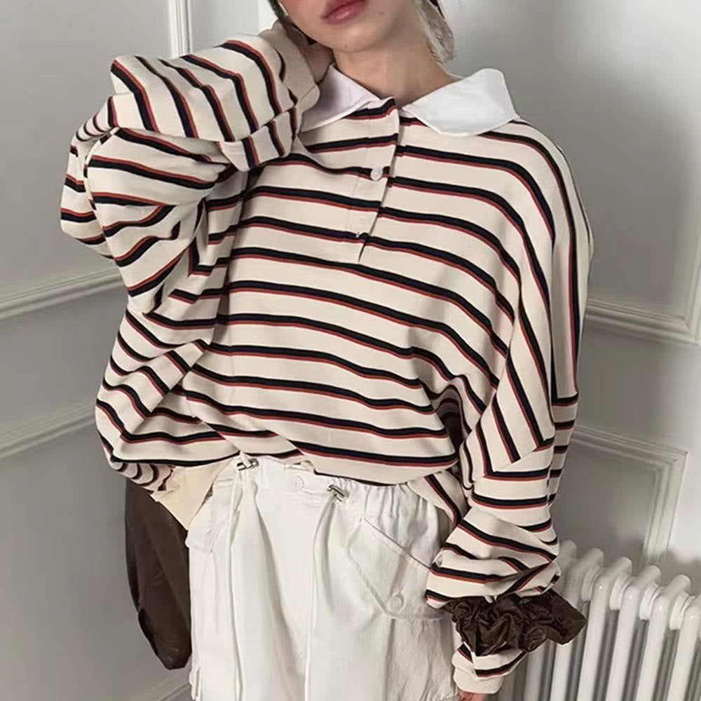 Bonjour Polo Stripe Baby Sweatshirt