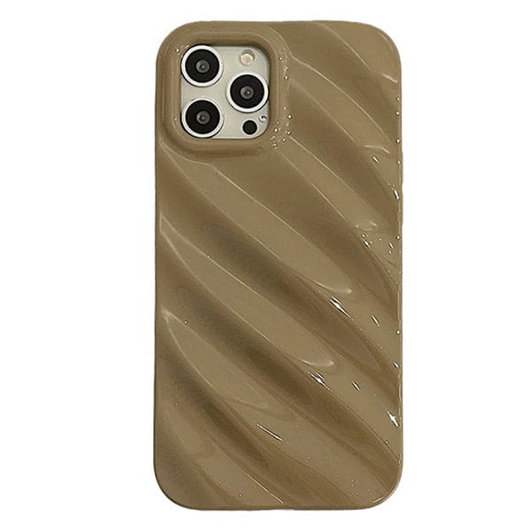 Striped Aesthetic 3D iPhone Case - iPhone 11 / Brown