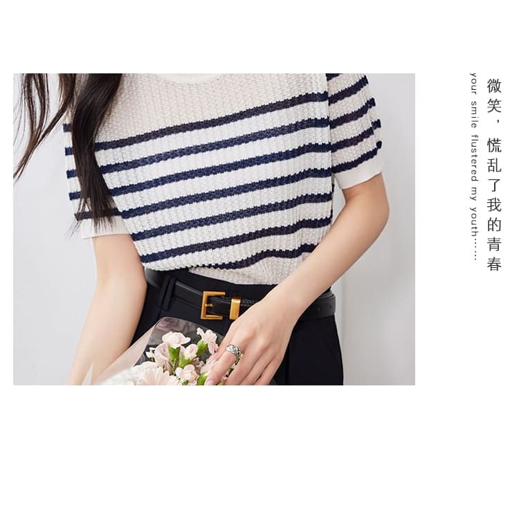 Striped Crew Neck Short Sleeve T Egirldoll