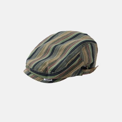 Striped Flat Cap - Green / One Size