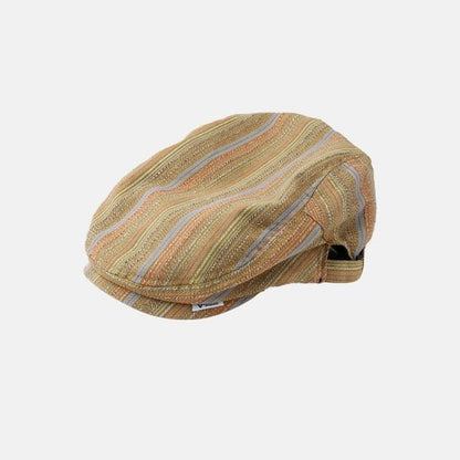 Striped Flat Cap - Yellow / One Size