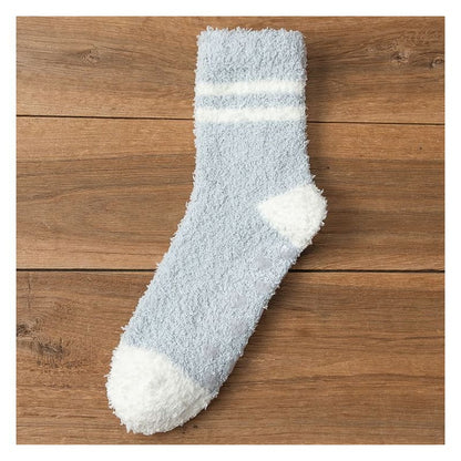 Striped Fleece Short Socks Set