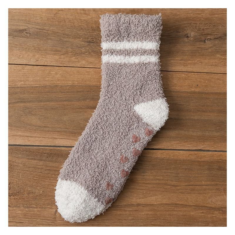 Striped Fleece Short Socks Set