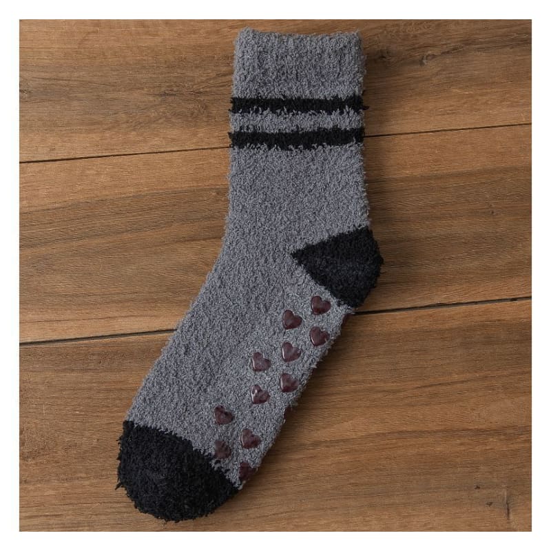 Striped Fleece Short Socks Set