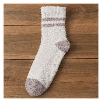 Striped Fleece Short Socks Set