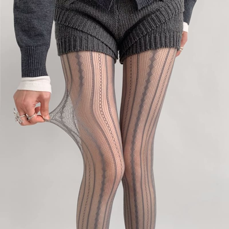 Striped Lace Tights