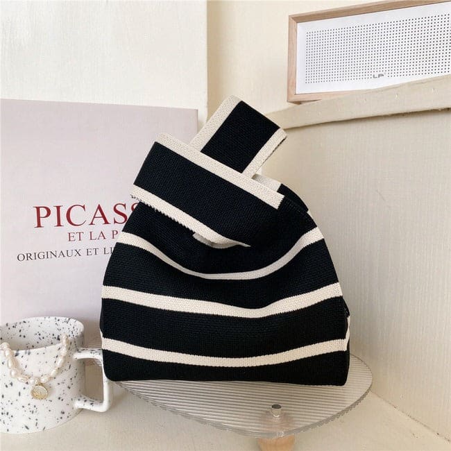 Striped Mini Crochet Bag - Handbags