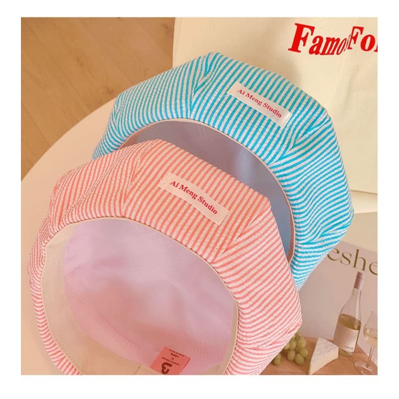 Striped Panel Beret