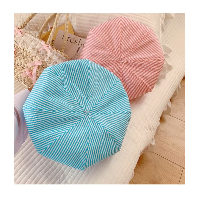 Striped Panel Beret