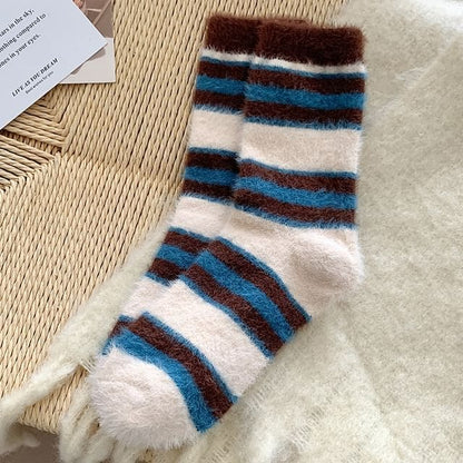 Striped Socks / Set - Set of 2 Pair - Blue / One Size