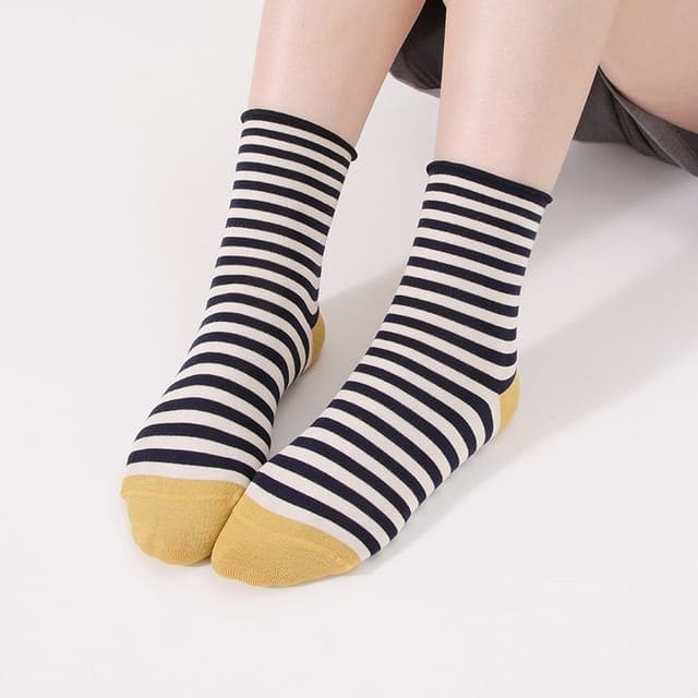 Striped Socks - Yellow / 35 To 40