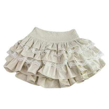 Stylish Ruffled Lace Skirt - Skirt