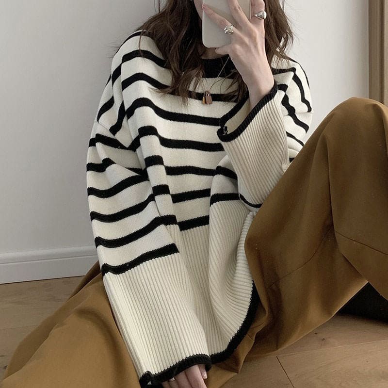 Stylish Striped Sweater - Sweater