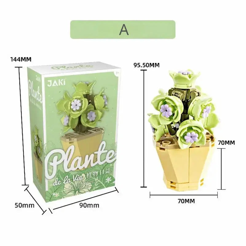 Kawaii Aesthetic Y2K Cute Fairy Succulent Potted Plants Building Blocks MK Kawaii Store