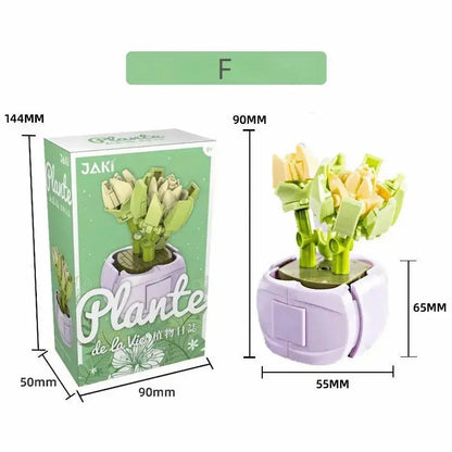 Kawaii Aesthetic Y2K Cute Fairy Succulent Potted Plants Building Blocks MK Kawaii Store