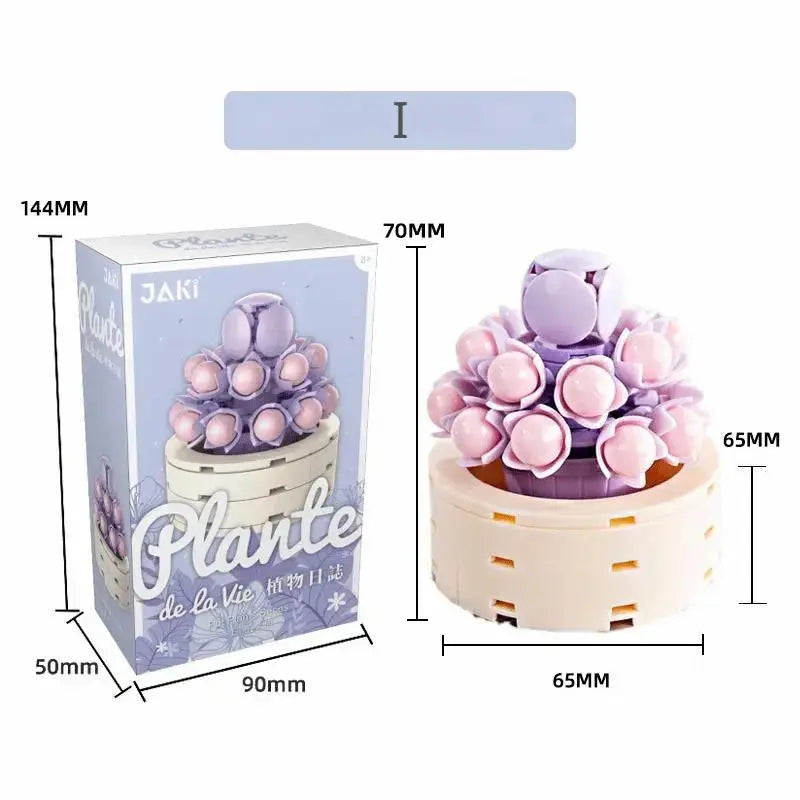 Kawaii Aesthetic Y2K Cute Fairy Succulent Potted Plants Building Blocks MK Kawaii Store