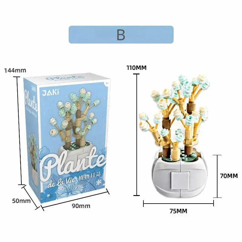 Kawaii Aesthetic Y2K Cute Fairy Succulent Potted Plants Building Blocks MK Kawaii Store