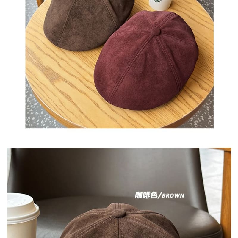 Suede Newsboy Cap