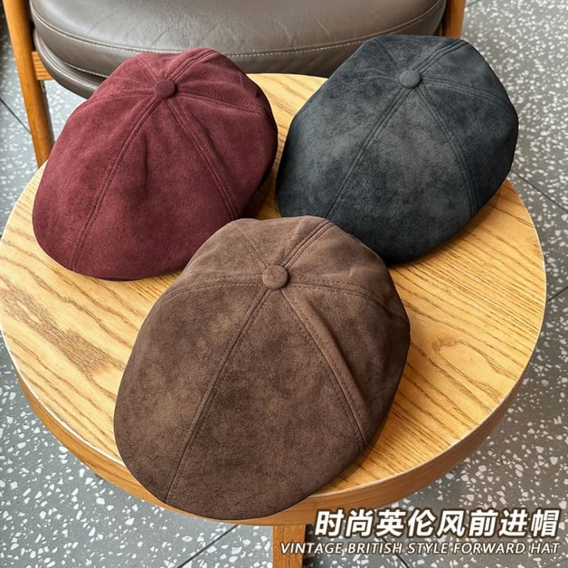 Suede Newsboy Cap