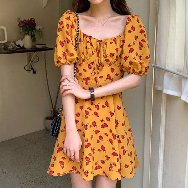 Summer Garden Flowers Mini Dress - Dresses