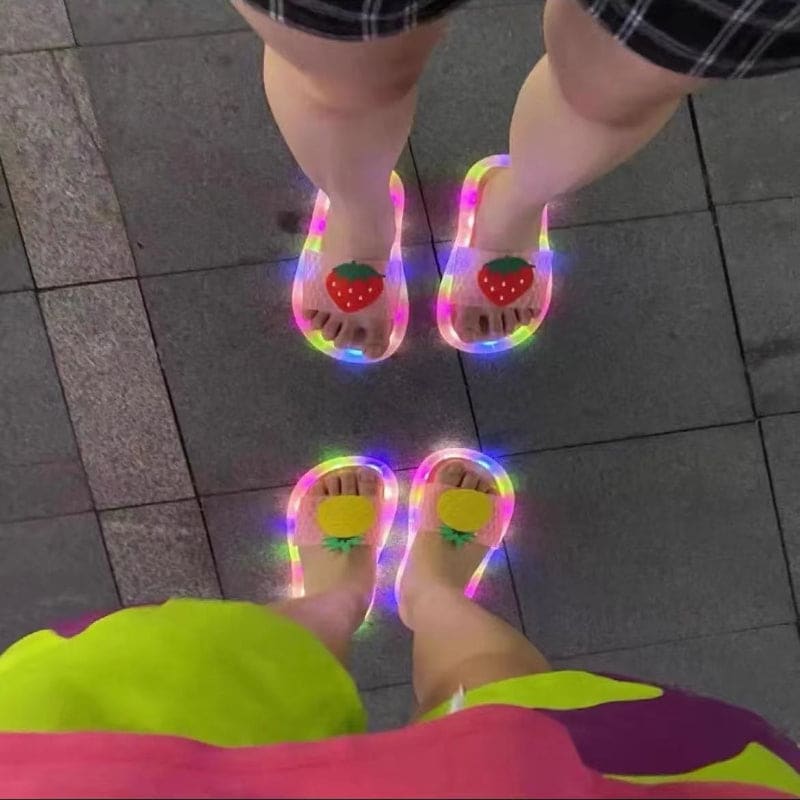 Summer Kawaii Strawberry Glowing Slippers