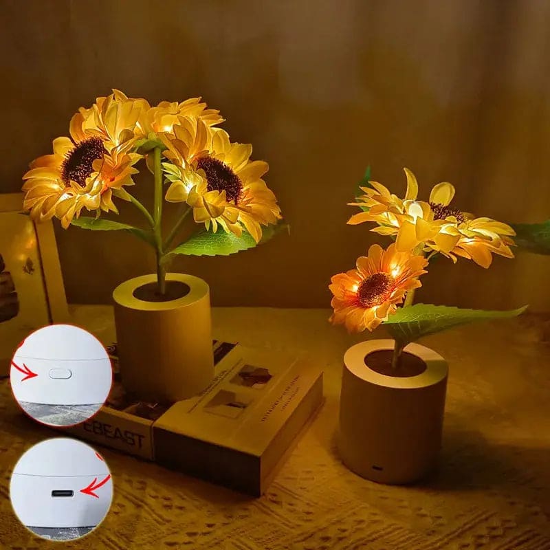 Kawaii Aesthetic Y2K Cute Fairy Sunflower Led Lamp MK Kawaii Store