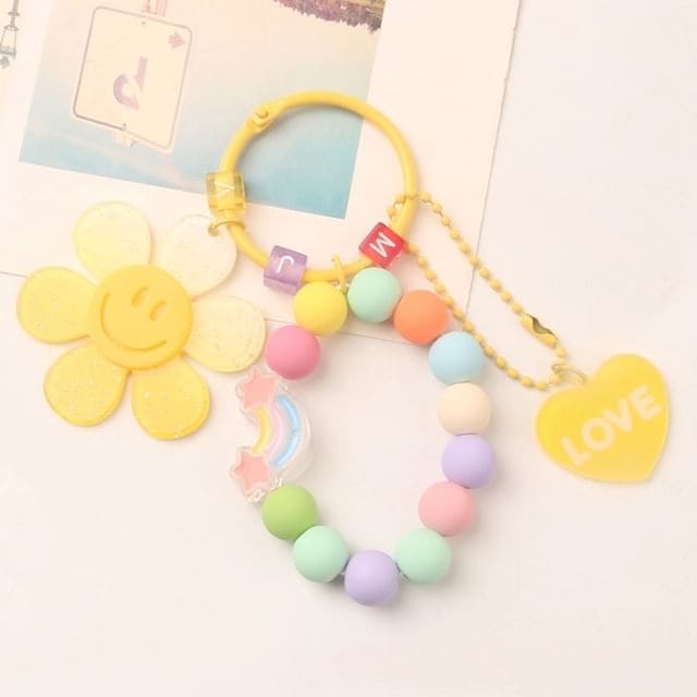 Sunflower Keychain - Q995-1 - Green & Purple & Pink &