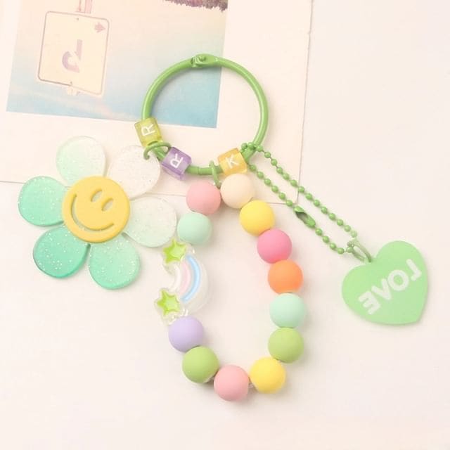 Sunflower Keychain - Q995-3 - Green & Purple & Pink &