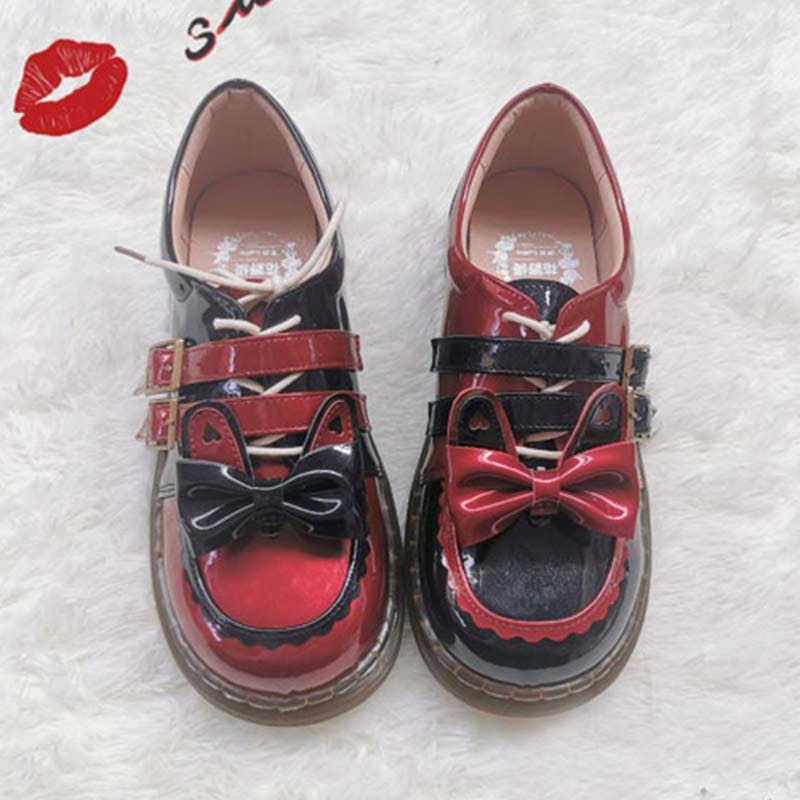 Sweat Lolita Bunny Bow-Knot Lace Up Shoes - 2 / 35