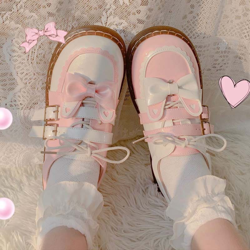 Sweat Lolita Bunny Bow-Knot Lace Up Shoes