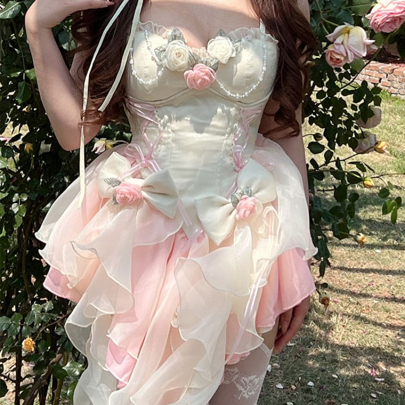 Sweet and Sexy Mature Pastel Princess Lolita Dress ON833 KawaiiMoriStore Sweet and Sexy Mature Pastel Princess Lolita Dress ON833 KawaiiMoriStore