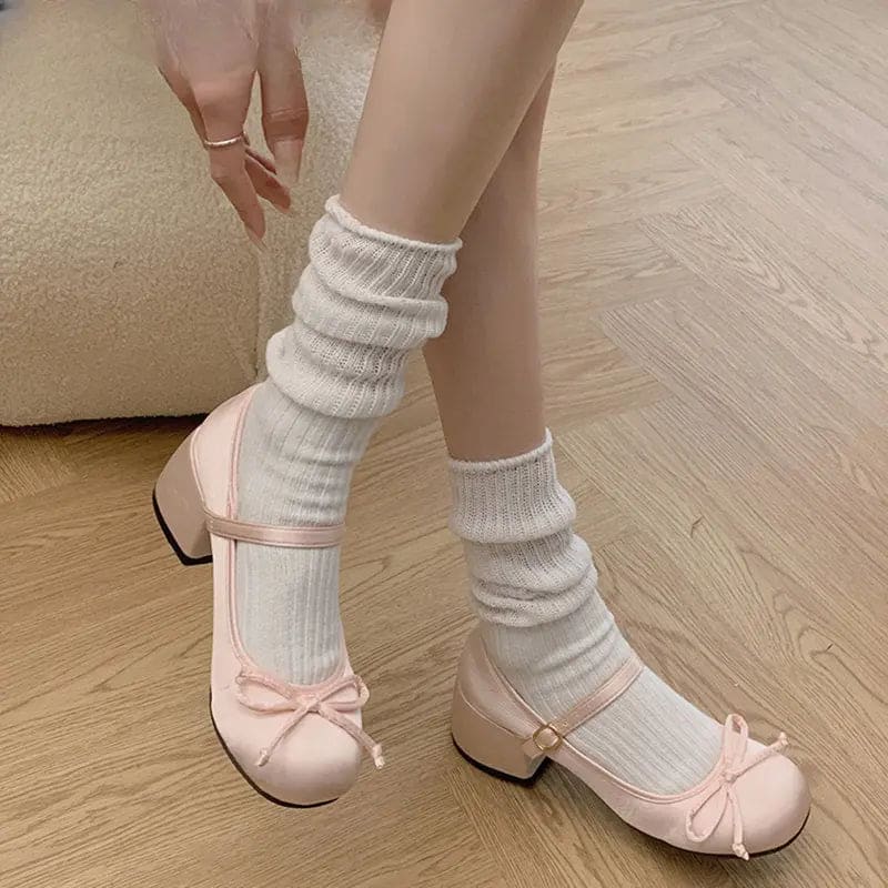 Kawaii Aesthetic Y2K Cute Fairy Sweet Ballet Bow Shoes MK Kawaii Store