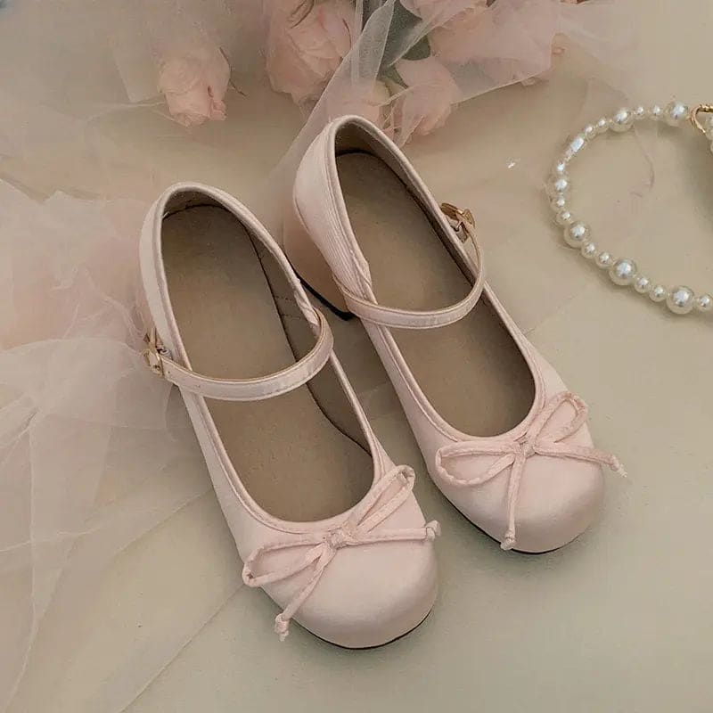 Kawaii Aesthetic Y2K Cute Fairy Sweet Ballet Bow Shoes MK Kawaii Store