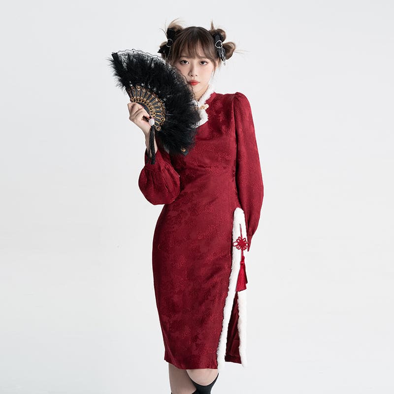 Sweet Black Red Fluffy Dragon Outfit ON814 - dress