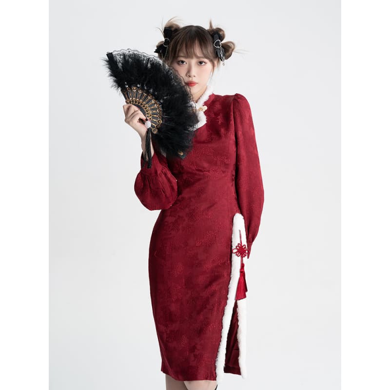 Sweet Black Red Fluffy Dragon Outfit ON814 - dress