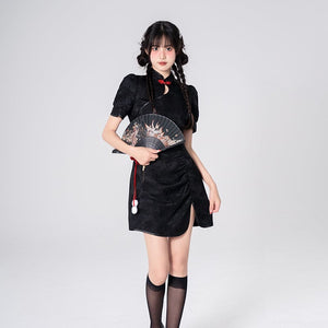 Sweet Black Red Fluffy Dragon Outfit ON814 - dress