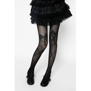 Sweet Bow Knot Tights - Black - Tights