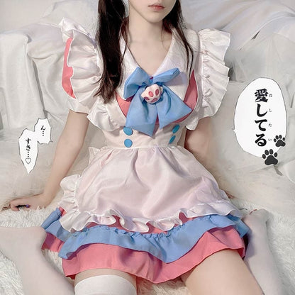 Sweet Bow Ruffle Maid Lolita Princess Dress