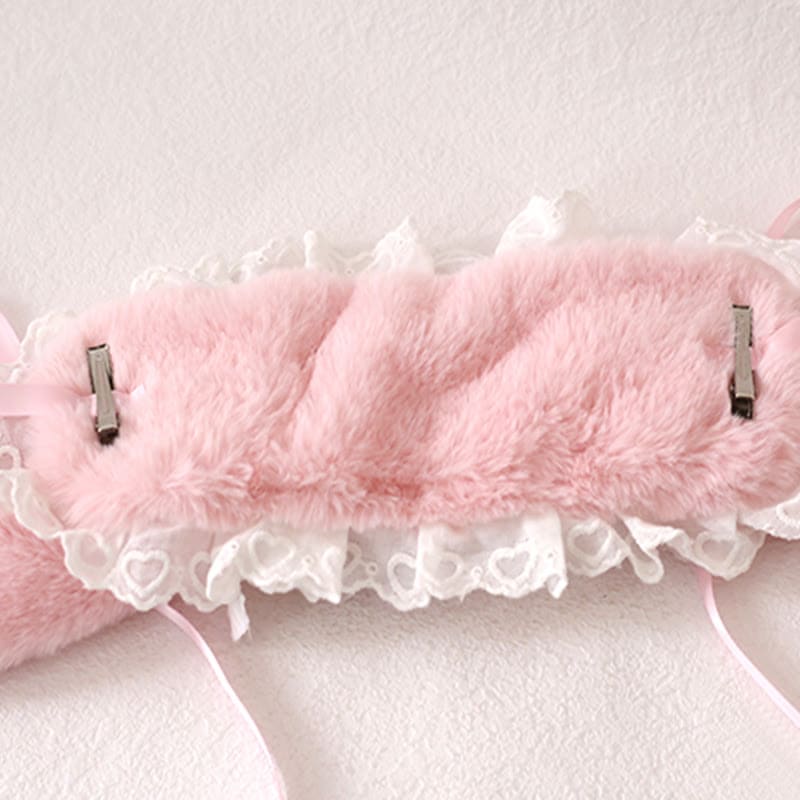 Sweet Bowknot Cross Decor Lolita Plush Hat