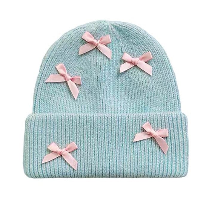 Sweet Bows Beanie Hat - Standart / Blue - Hats