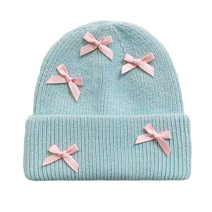 Sweet Bows Beanie Hat - Standart / Blue - Hats