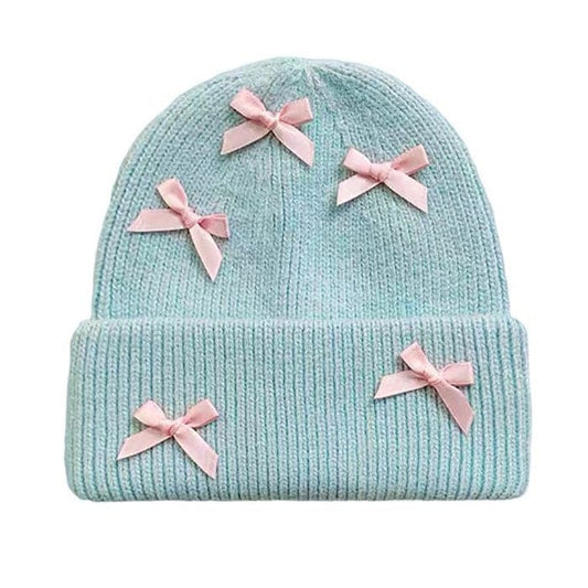 Sweet Bows Beanie Hat - Standart / Blue - Hats