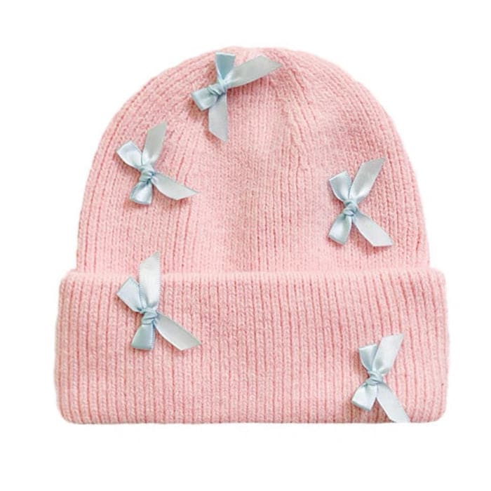 Sweet Bows Beanie Hat - Standart / Pink - Hats