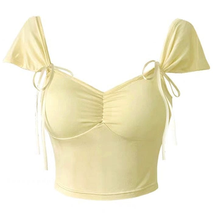 Sweet Bra Crop Top - Free Size / Yellow - Tops