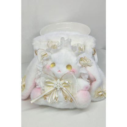 Sweet Bucket Bunny Bowknot Bag - One-Size / Champagne