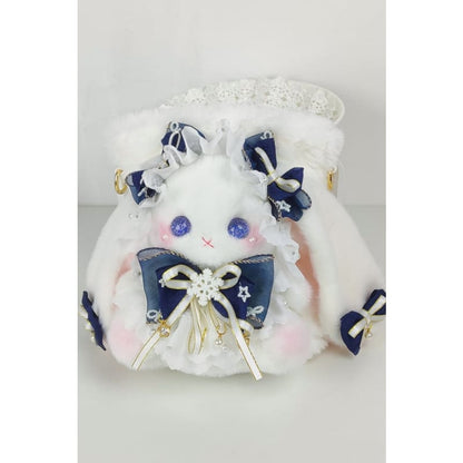 Sweet Bucket Bunny Bowknot Bag - One-Size / Dark-Blue