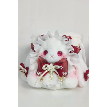 Sweet Bucket Bunny Bowknot Bag - One-Size / Red